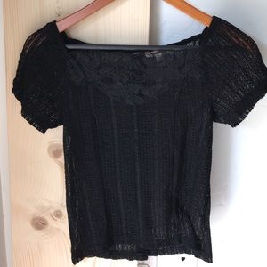 Free People Black see through shirt (size S/P)